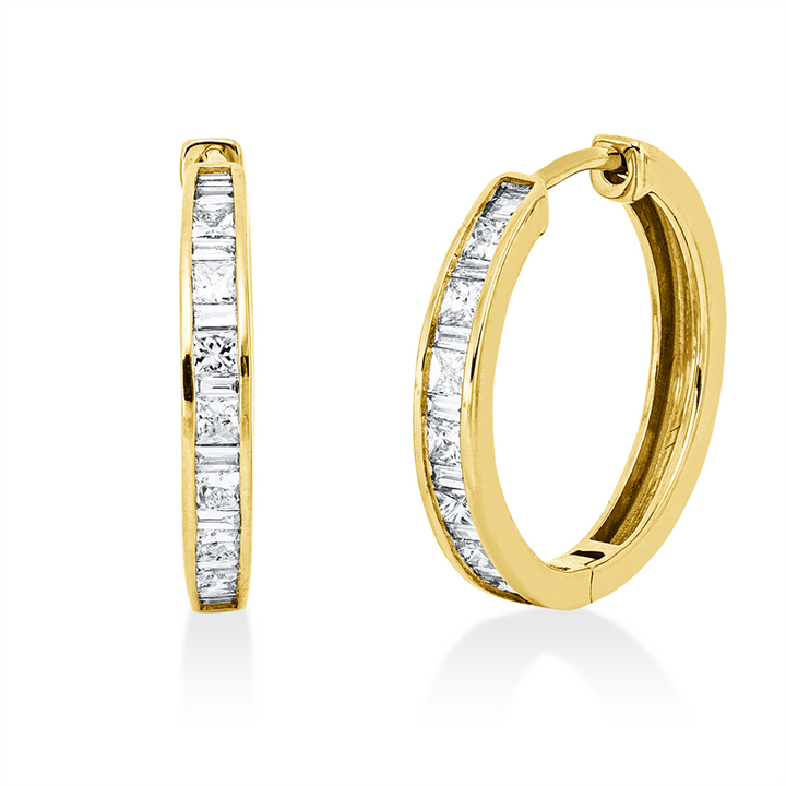Baguette Creolen Gelbgold 18kt Ref-2X412