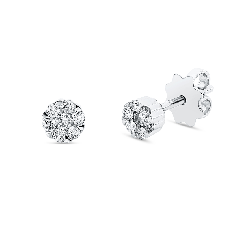 Illusion Classic Ohrstecker Weißgold 18kt 0,26ct
