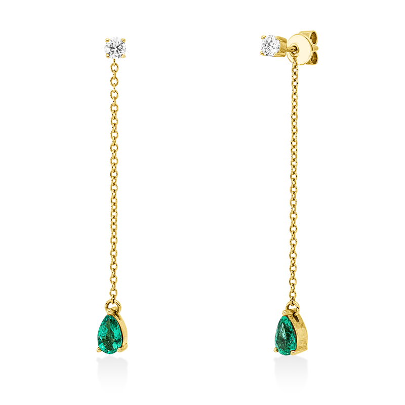 Farbstein Classic Ohrschmuck Gelbgold 14kt 0,22ct