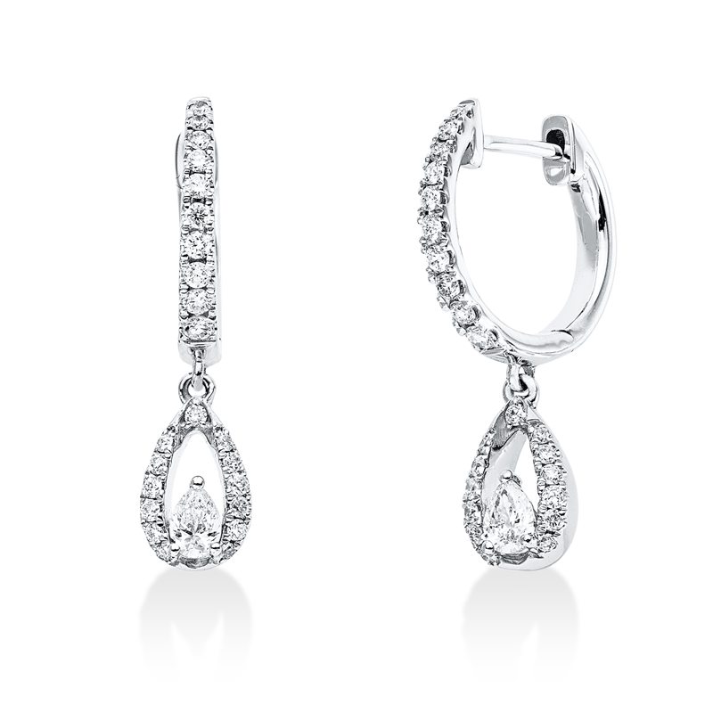 Solitaire Ohrschmuck Weißgold 14kt 0,46ct
