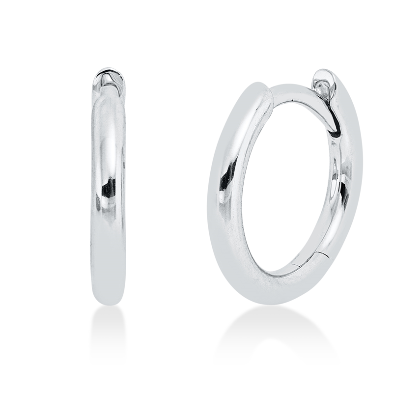 Plain Creolen Weißgold 18kt