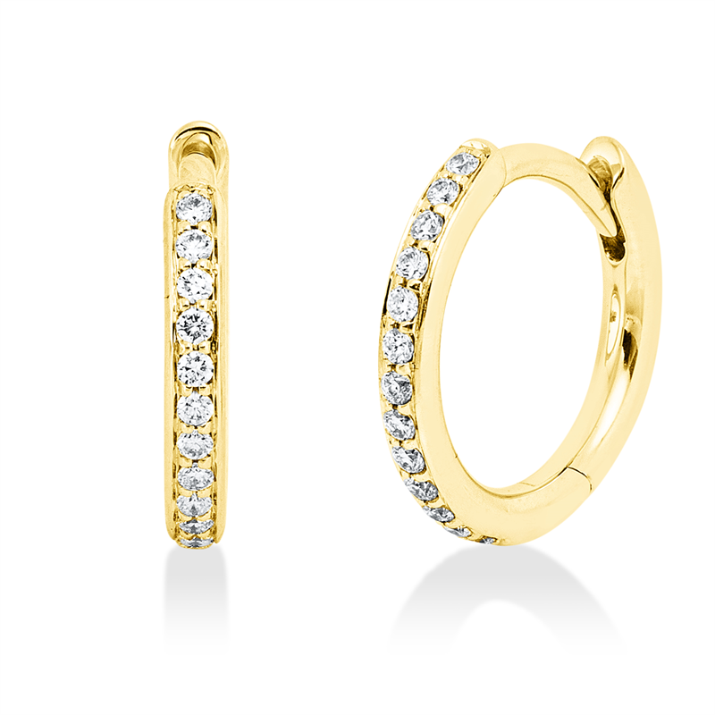 Mehrfachsteinbesatz Creolen Weißgold 18kt 0,1ct