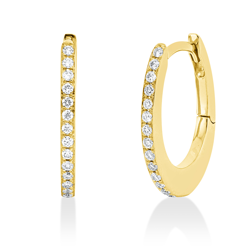 Mehrfachsteinbesatz Creolen Weißgold 18kt 0,15ct