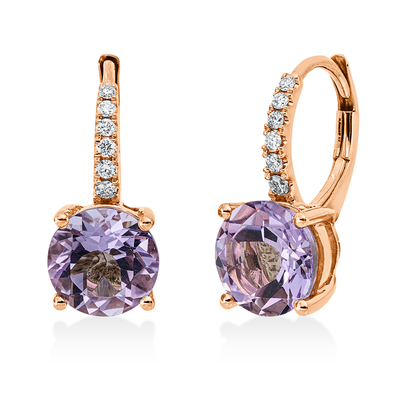 Farbstein Fashion Creolen Rotgold 18kt 0,15ct