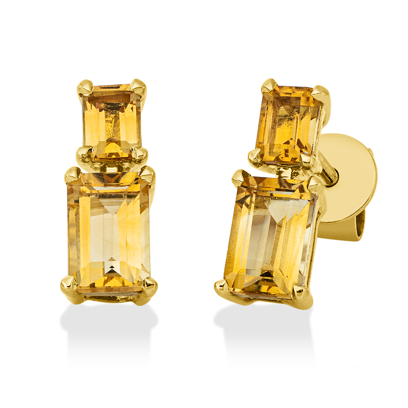 Farbstein Fashion Ohrstecker Gelbgold 18kt