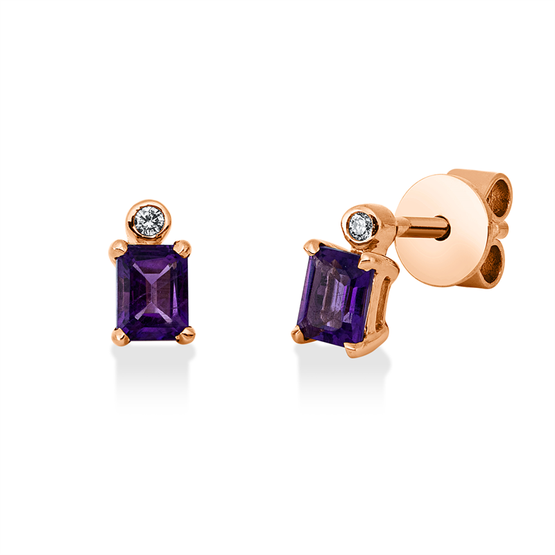 Farbstein Fashion Ohrschmuck Rotgold 18kt 0,02ct