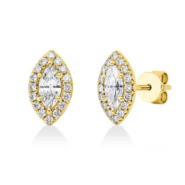 Solitaire mit Besatz Ohrstecker Gelbgold 18kt Ref-2X558