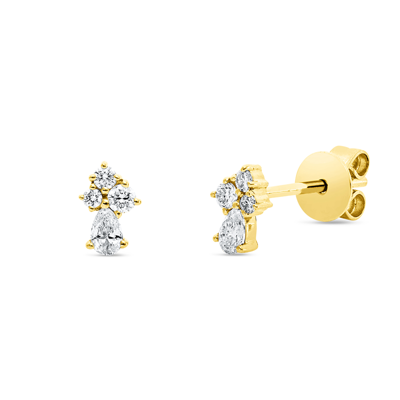 Modern Woman Ohrstecker Gelbgold 18kt 0,23ct