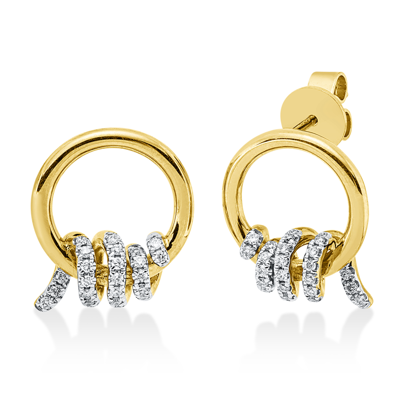 Modern Woman Ohrstecker Gelbgold / Weißgold 18kt 0,18ct