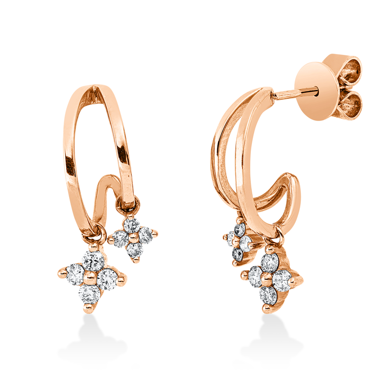 Modern Woman Ohrstecker Rotgold 18kt 0,36ct