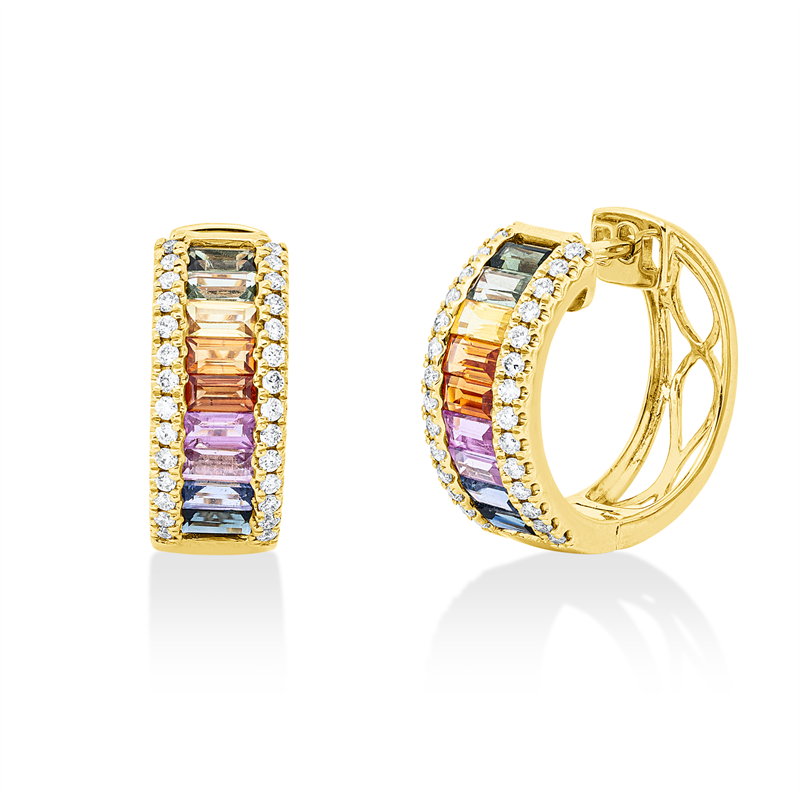 Rainbow & Multicolor Creolen Gelbgold 14kt 0,42ct