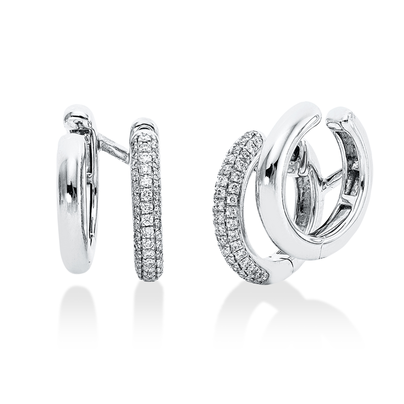 Pavé Creolen Weißgold 14kt 0,36ct