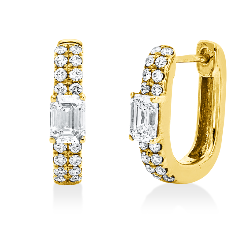 Baguette Creolen Weißgold 18kt 0,64ct