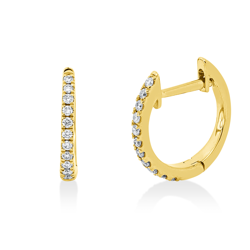 Mehrfachsteinbesatz Creolen Weißgold 18kt 0,11ct
