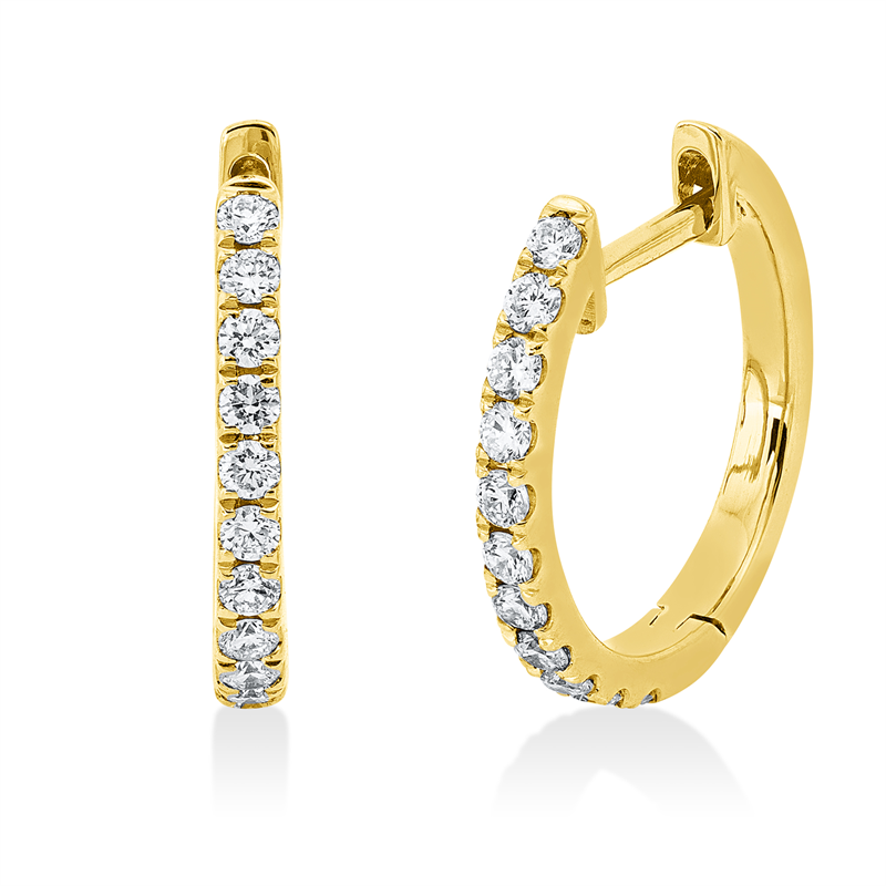 Mehrfachsteinbesatz Creolen Gelbgold 18kt 0,22ct