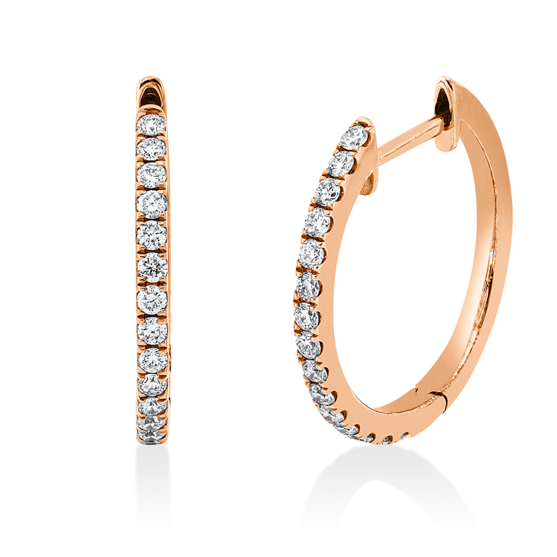 Mehrfachsteinbesatz Creolen Rotgold 18kt 0,3ct