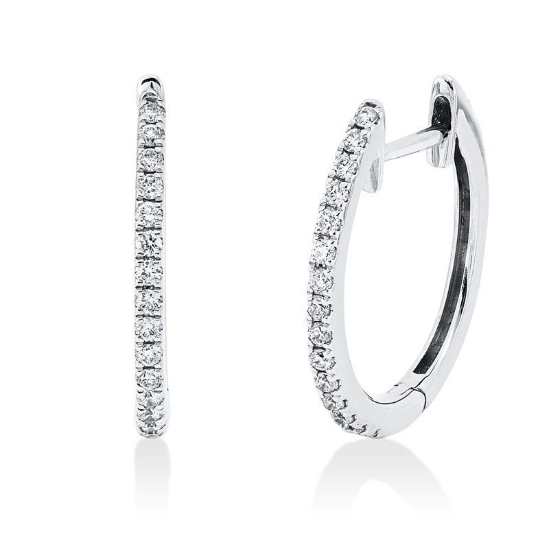 Mehrfachsteinbesatz Creolen Weißgold 18kt 0,2ct