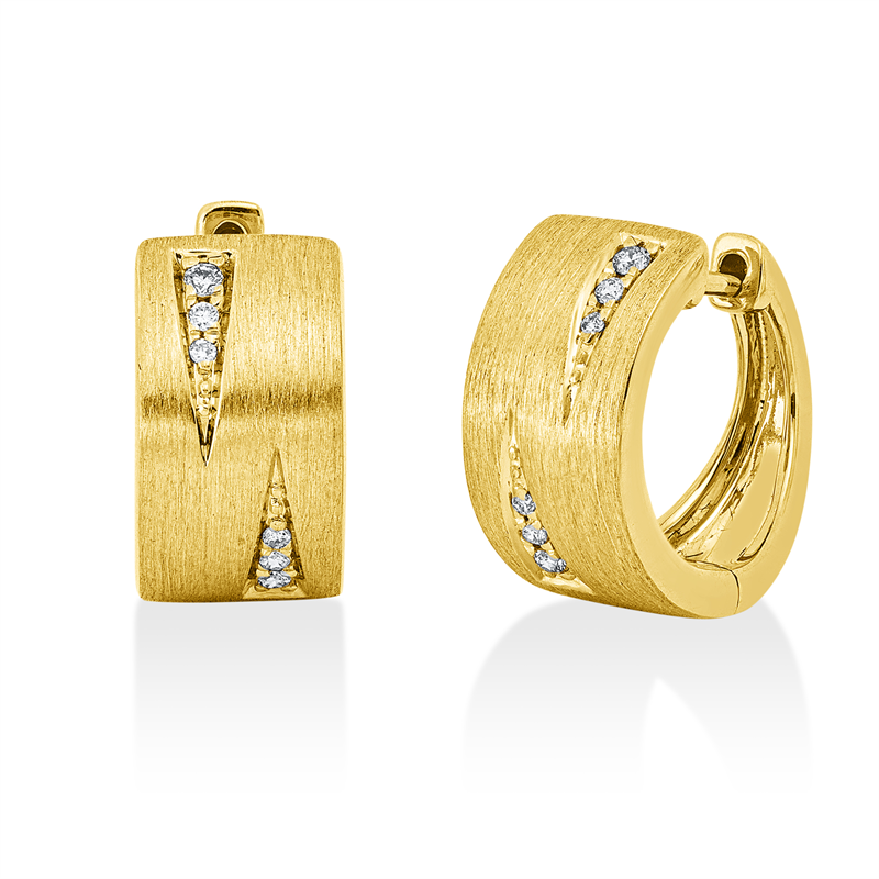 Mehrfachsteinbesatz Creolen Gelbgold 14kt 0,05ct