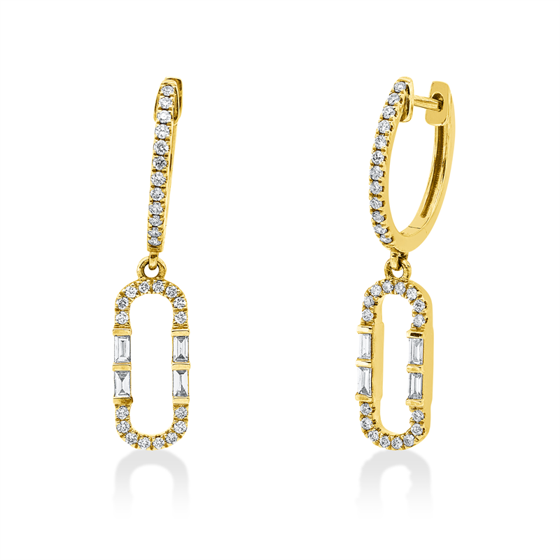Baguette Ohrschmuck Gelbgold 14kt 0,38ct