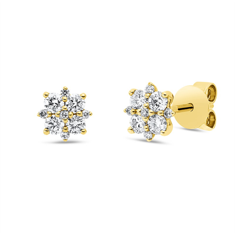 Illusion Classic Ohrstecker Gelbgold 14kt 0,46ct