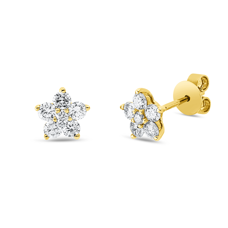 Illusion Classic Ohrstecker Gelbgold 14kt 0,69ct