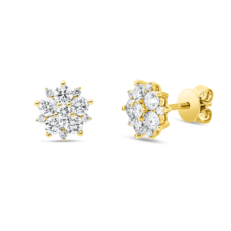 Illusion Classic Ohrstecker Gelbgold 14kt 1,11ct