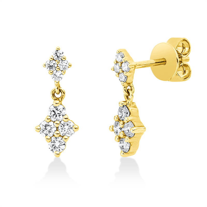 Illusion Classic Ohrstecker Gelbgold 14kt 0,41ct
