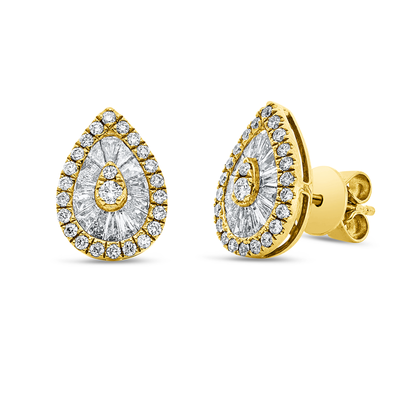 Baguette Ohrstecker Gelbgold 18kt 0,77ct