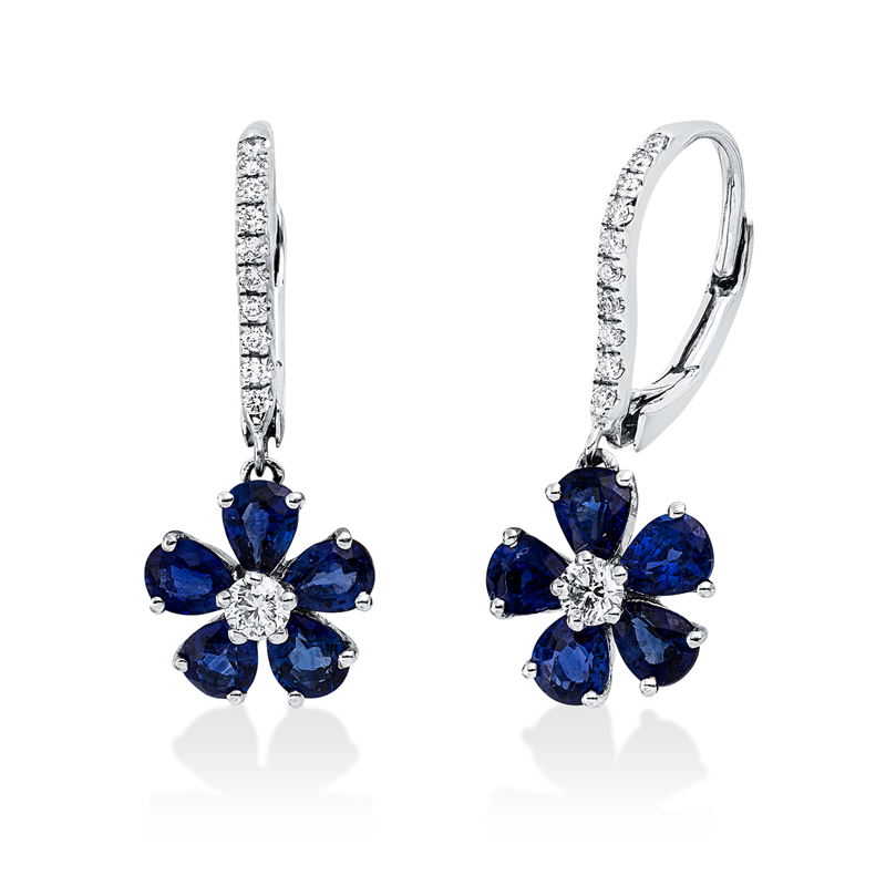 Farbstein Classic Ohrschmuck Weißgold 18kt 0,34ct