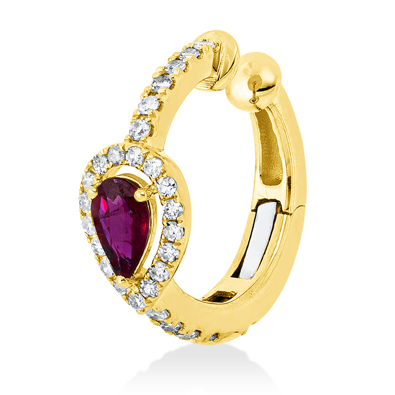 Farbstein Classic Ohrschmuck Gelbgold / Weißgold 18kt 0,15ct