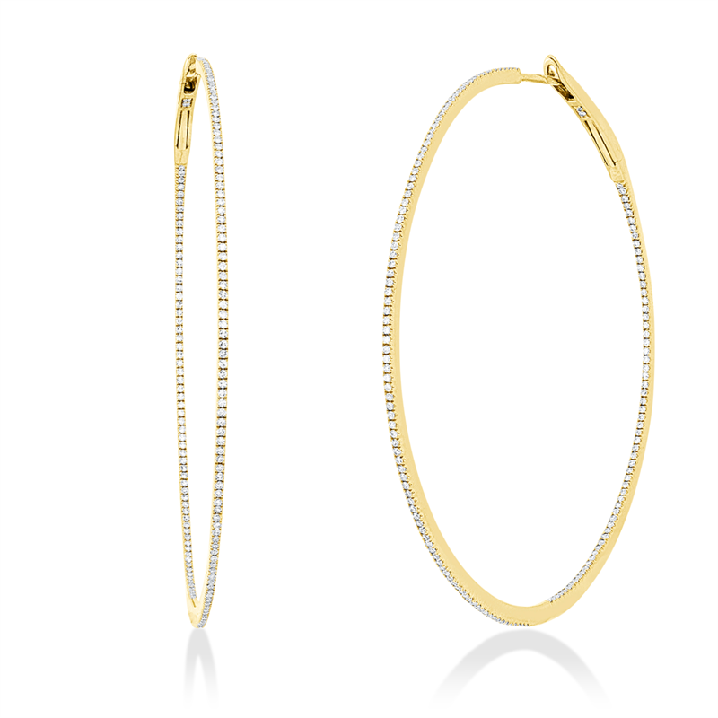 Mehrfachsteinbesatz Creolen Gelbgold 18kt 0,68ct