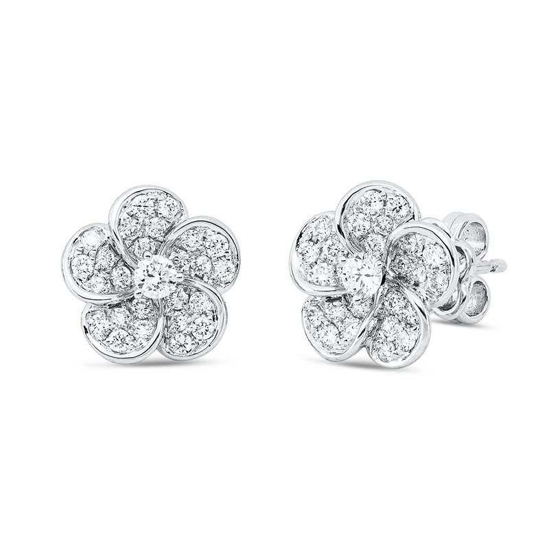 Pavé Ohrstecker Weißgold 18kt 0,58ct