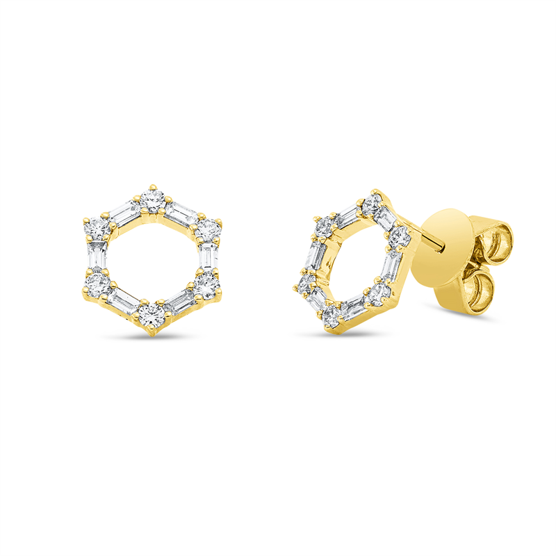 Baguette Ohrschmuck Weißgold 18kt 0,49ct
