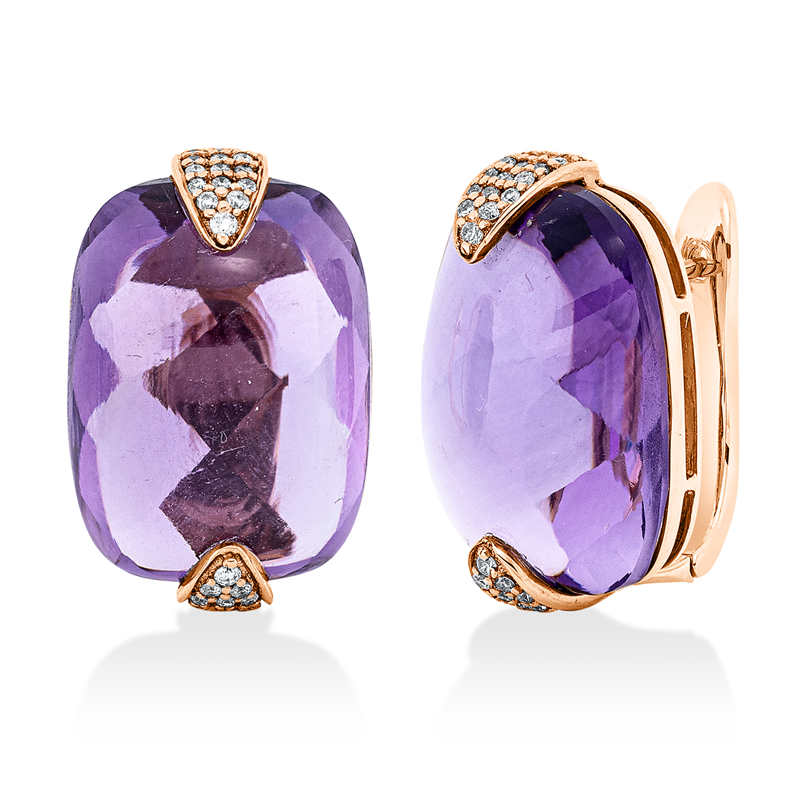 Farbstein Fashion Creolen Rotgold 18kt 0,32ct