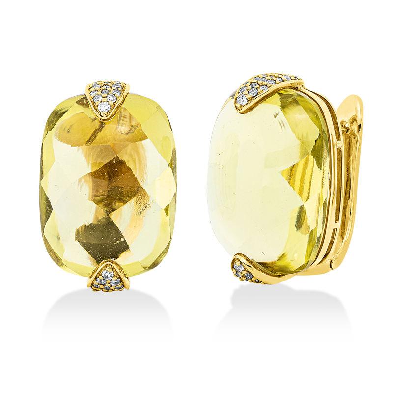 Farbstein Fashion Creolen Gelbgold 18kt 0,32ct
