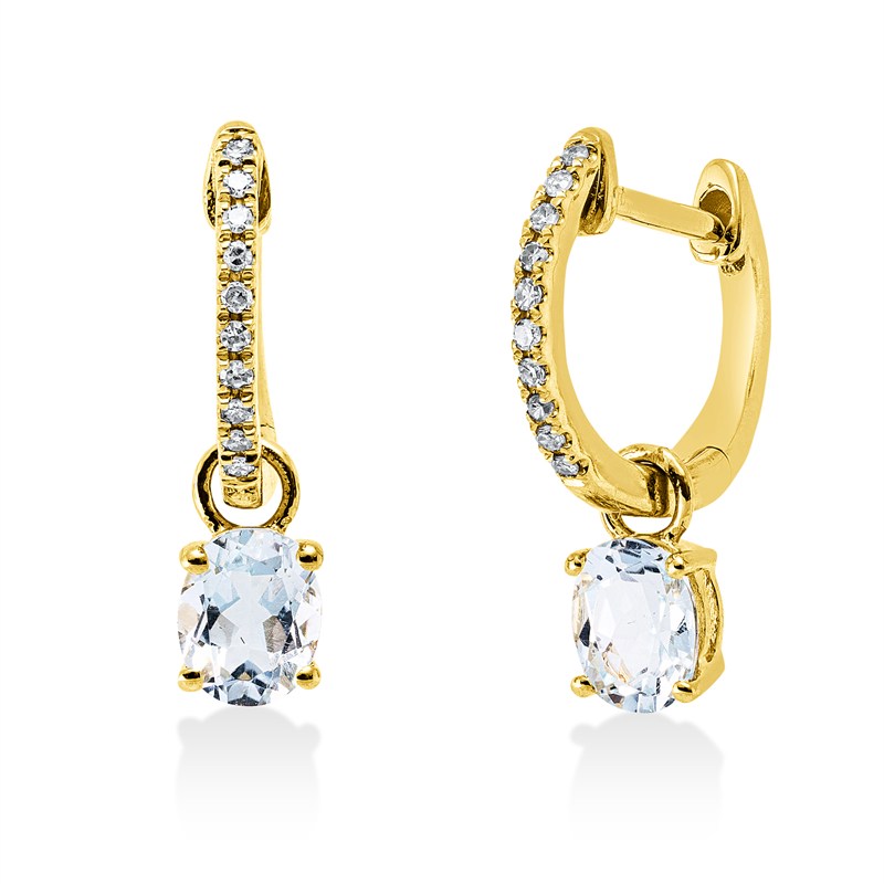Farbstein Fashion Ohrschmuck Gelbgold 18kt 0,06ct