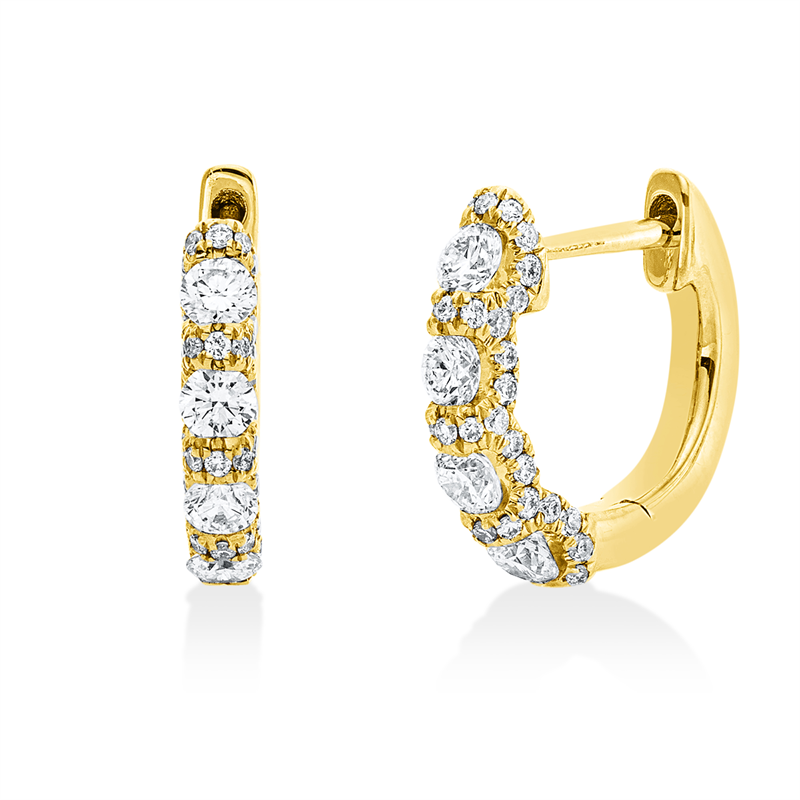 Mehrfachsteinbesatz Creolen Gelbgold 18kt 0,52ct