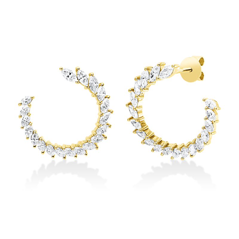 Mehrfachsteinbesatz Ohrstecker Weißgold 18kt 1,63ct