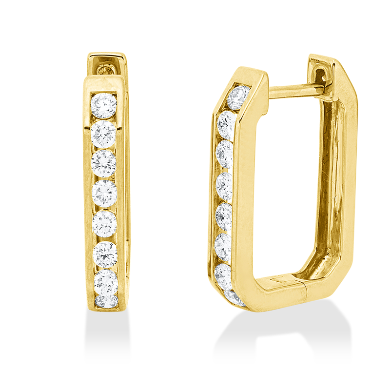 Mehrfachsteinbesatz Creolen Weißgold 18kt 0,4ct