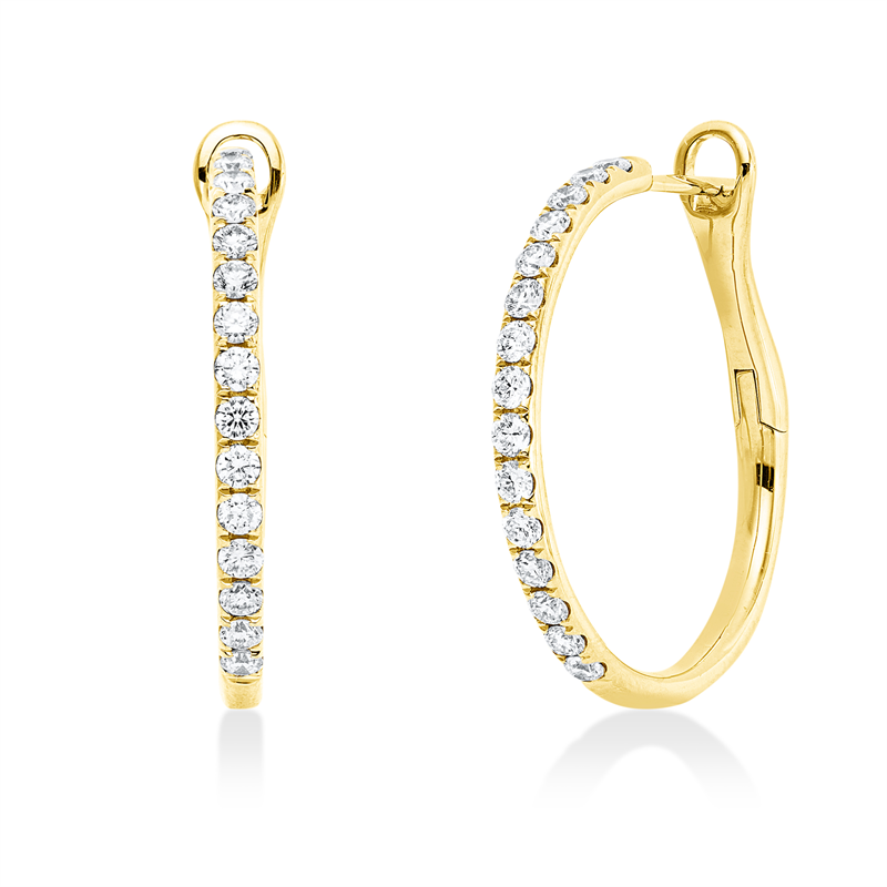 Mehrfachsteinbesatz Creolen Weißgold 18kt 0,76ct