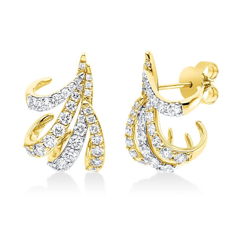 Farbiger Diamant Ohrstecker Gelbgold 18kt 1,53ct
