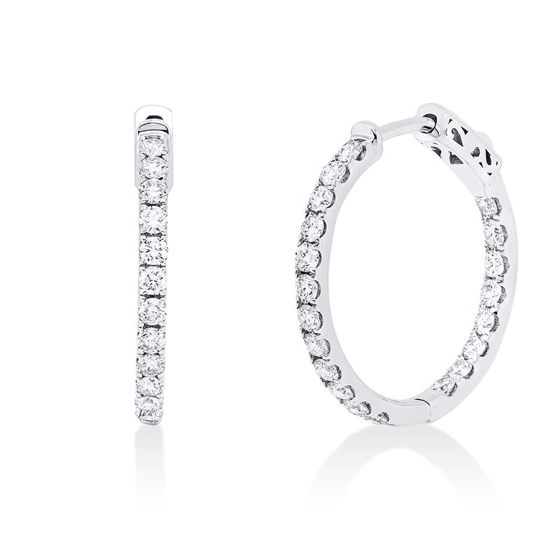 Modern Woman Creolen Weißgold 18kt 1,22ct