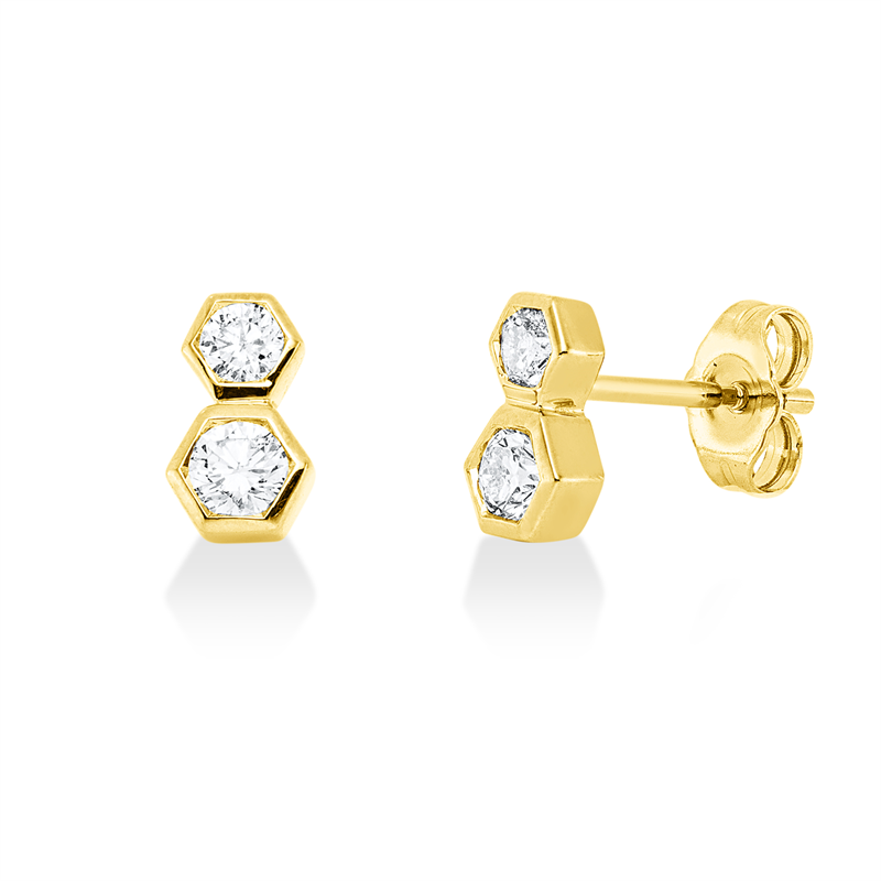 Modern Woman Ohrstecker Gelbgold 14kt 0,4ct