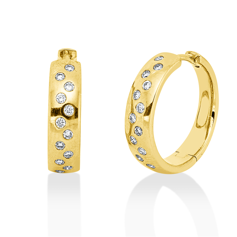 Modern Woman Creolen Gelbgold 18kt 0,27ct