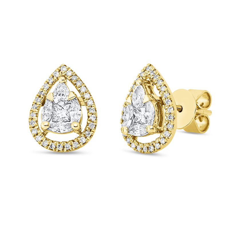 Baguette Illusion Ohrstecker Weißgold 18kt 0,67ct