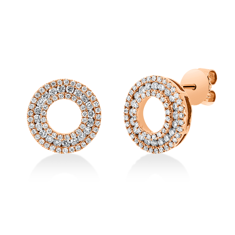 Pavé Ohrstecker Rotgold 18kt 0,73ct