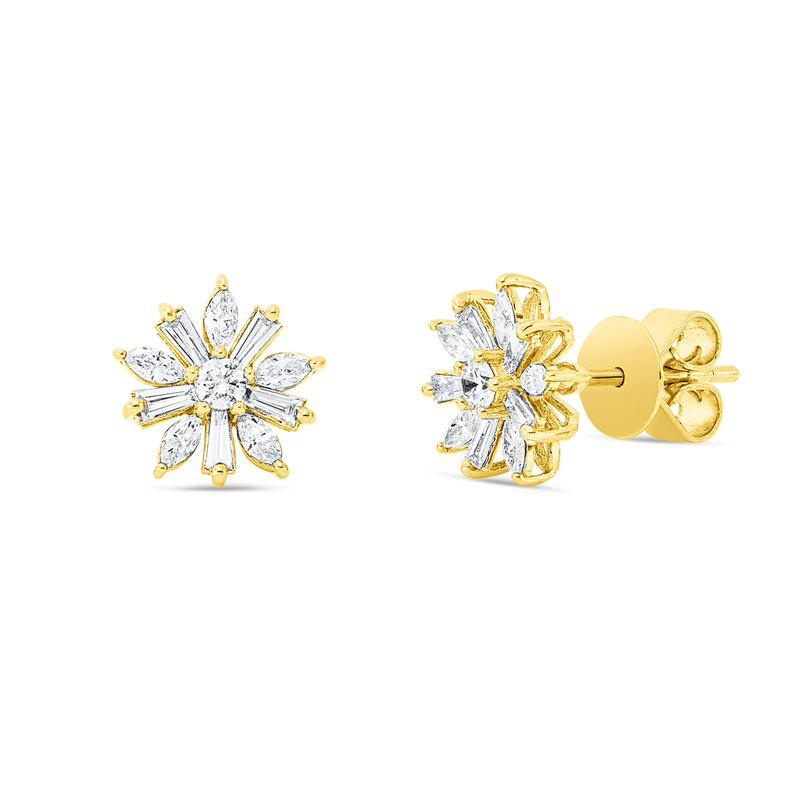 Baguette Illusion Ohrstecker Weißgold 18kt 0,49ct