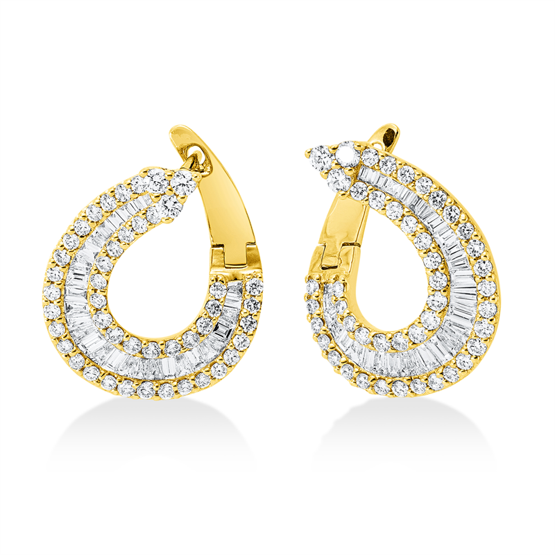 Baguette Ohrstecker Gelbgold 18kt 1,73ct