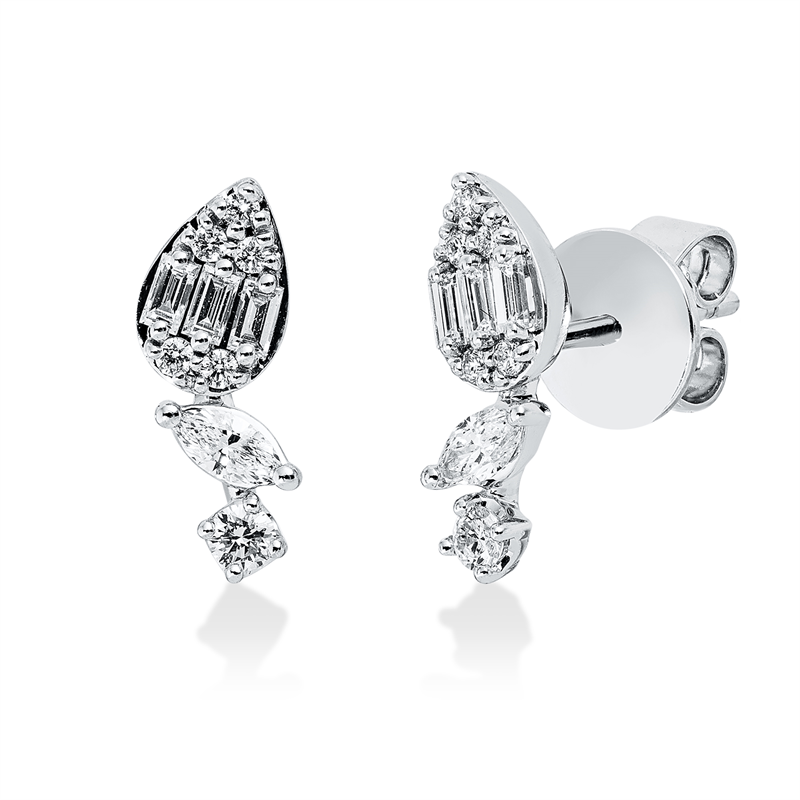 Baguette Ohrstecker Weißgold 18kt 0,32ct