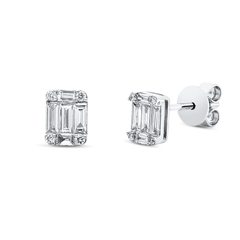 Baguette Illusion Ohrstecker Weißgold 18kt 0,54ct
